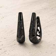 The "Dark Mode" Chunky Hoops — Gold Plated Eclipse Hoop Earrings by House of Zena, worn on model