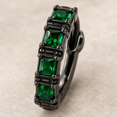 Emerald Noir Hoops