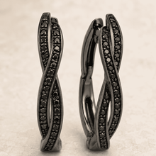The Licorice Twist Hoops — Gold Plated Twist Hoop Earrings by House of Zena, close-up detail