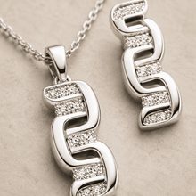 The "Boardroom Boss" 3-Piece Power Set — Silver-Tone Link 3-Piece Jewellery Set by House of Zena, worn on model