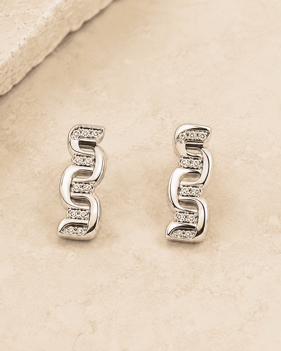 The "Boardroom Boss" 3-Piece Power Set — Silver-Tone Link 3-Piece Jewellery Set by House of Zena, side angle