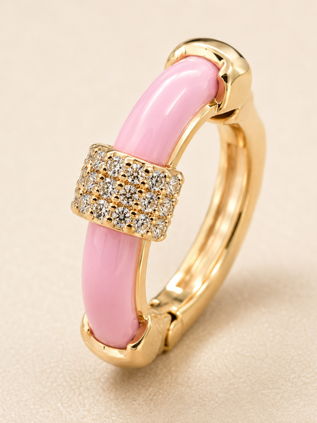 Blush Halo Huggie Earrings