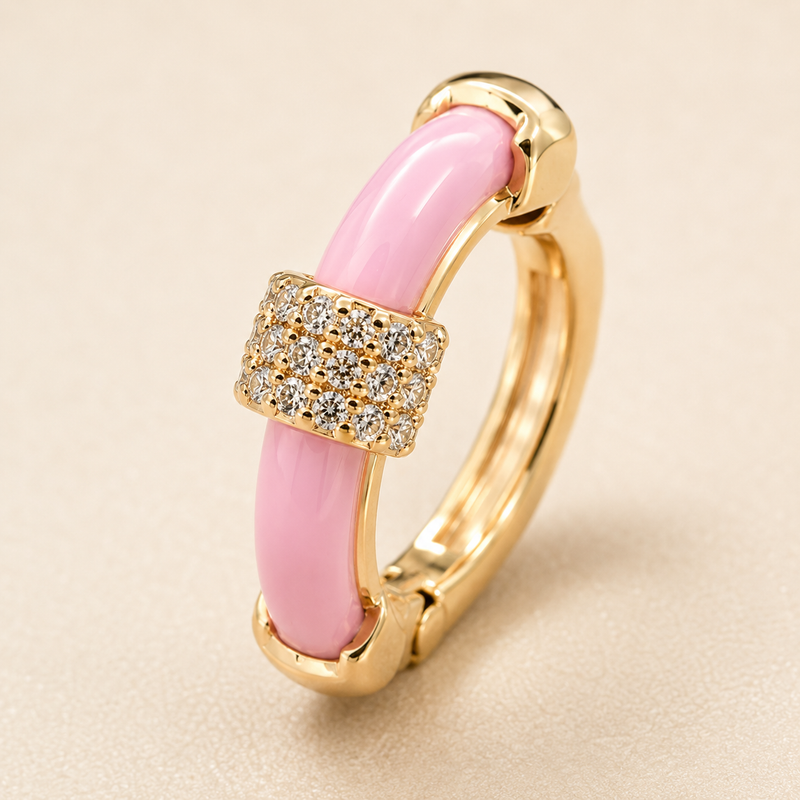 Blush Halo Huggie Earrings