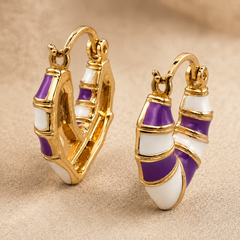 Amethyst Swirl Huggie Earrings