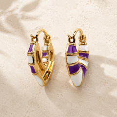 Amethyst Swirl Huggie Earrings