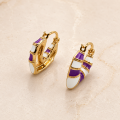 Amethyst Swirl Huggie Earrings