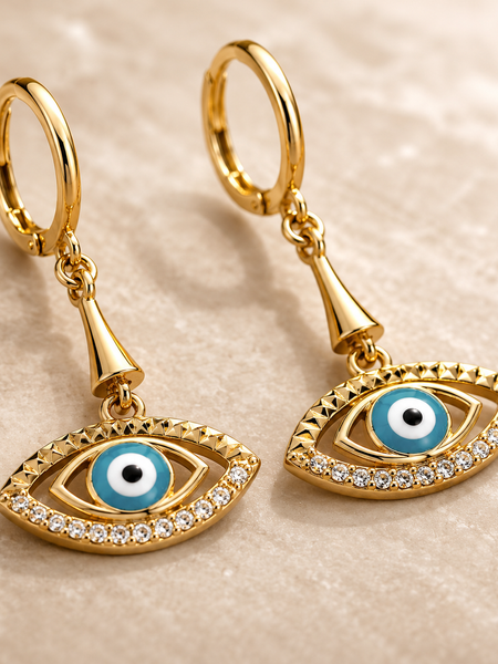 Celeste Evil Eye Drop Earrings