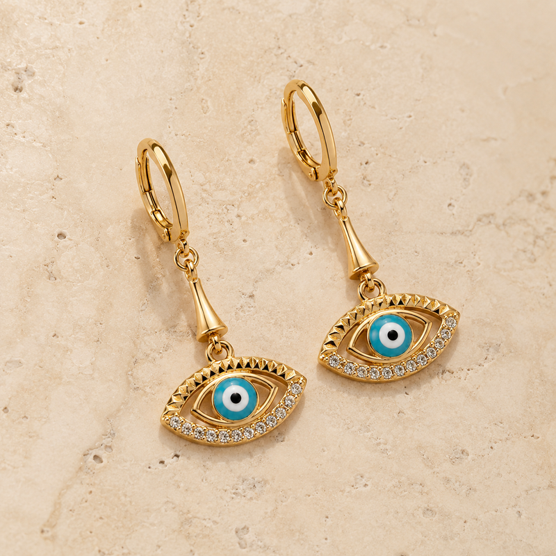 Celeste Evil Eye Drop Earrings