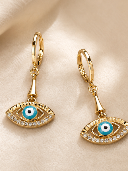 Celeste Evil Eye Drop Earrings