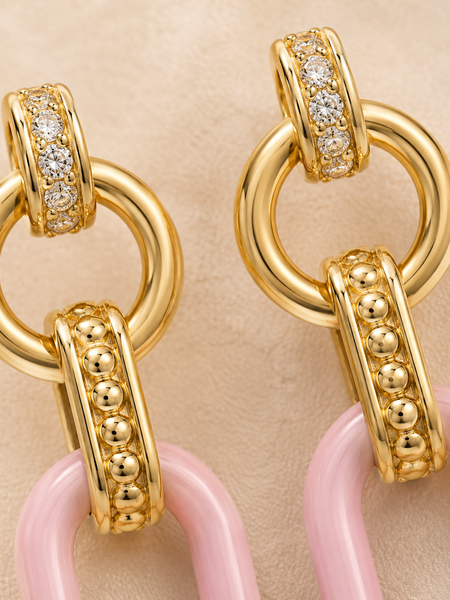 Blush Link Drop Earrings