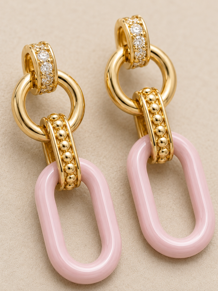 Blush Link Drop Earrings