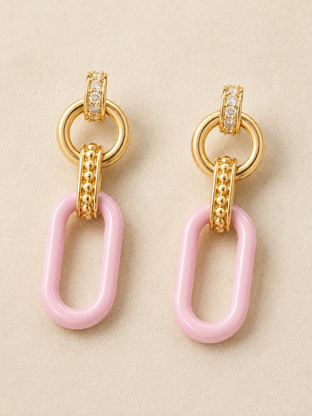 Blush Link Drop Earrings