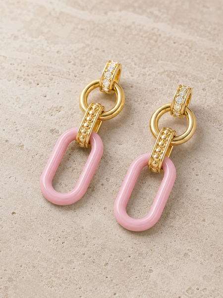 Blush Link Drop Earrings