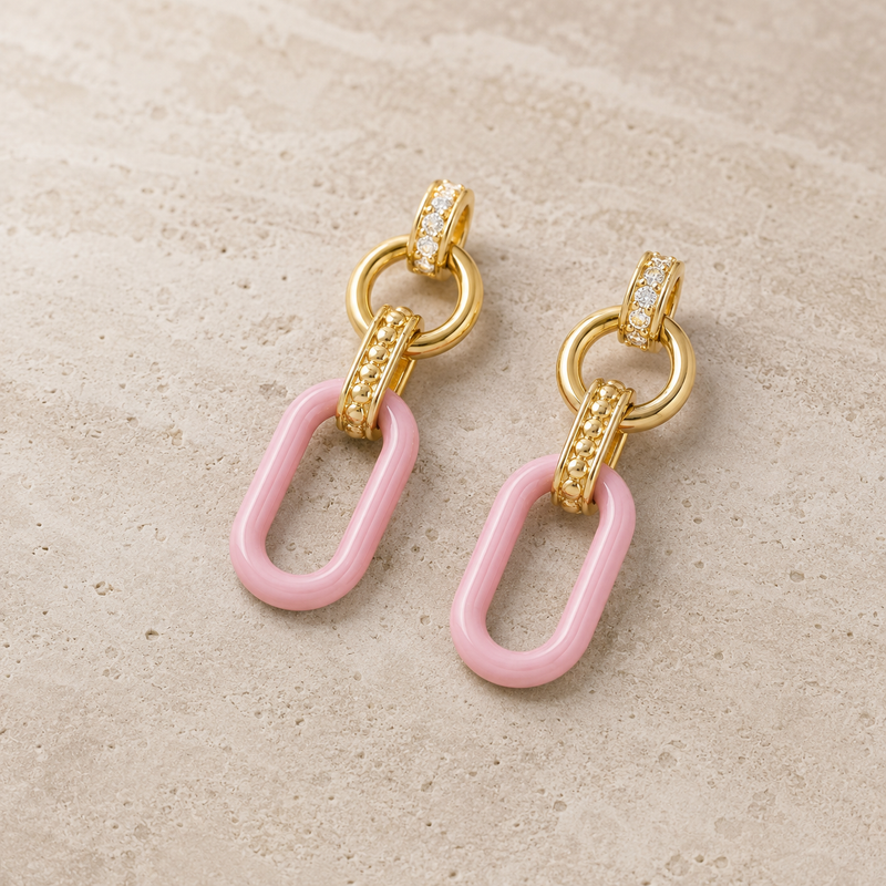 Blush Link Drop Earrings