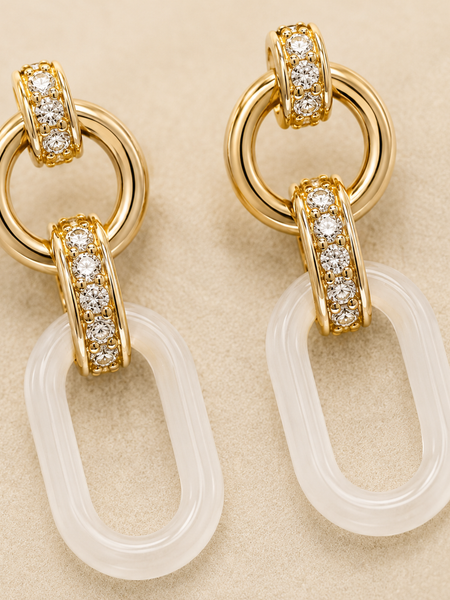 Ivory Link Drop Earrings