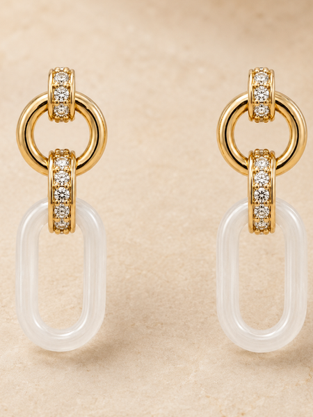 Ivory Link Drop Earrings