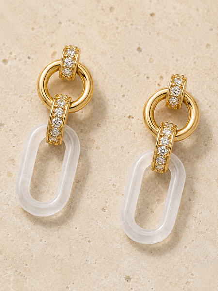 Ivory Link Drop Earrings