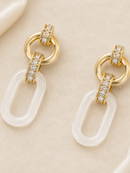 Ivory Link Drop Earrings