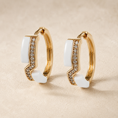 Luna Pearl Curve Hoops