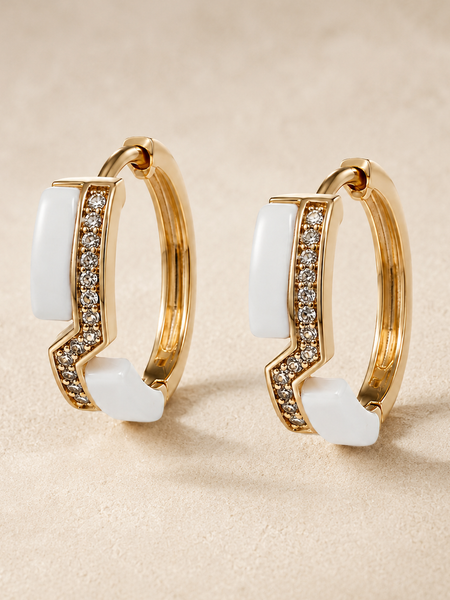 Luna Pearl Curve Hoops