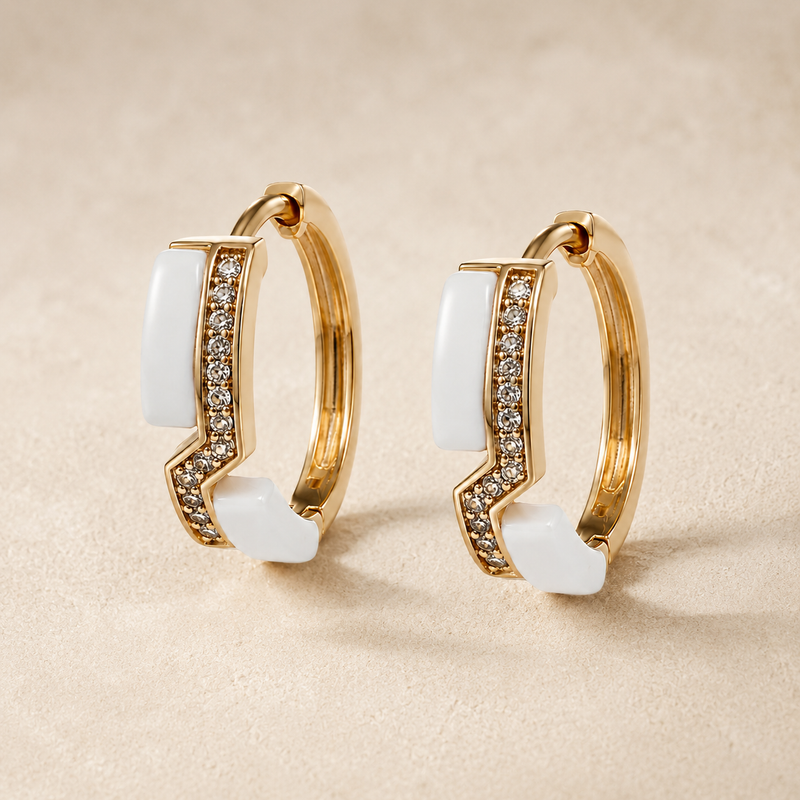 Luna Pearl Curve Hoops