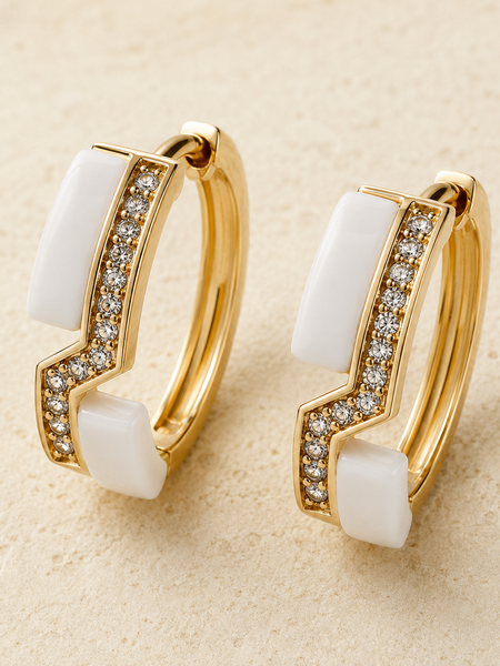 Luna Pearl Curve Hoops