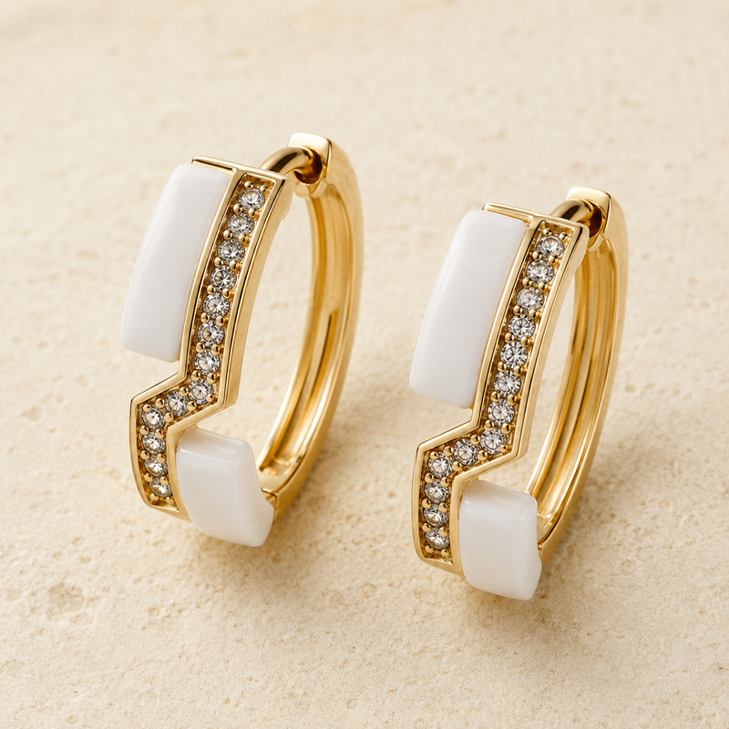 Luna Pearl Curve Hoops