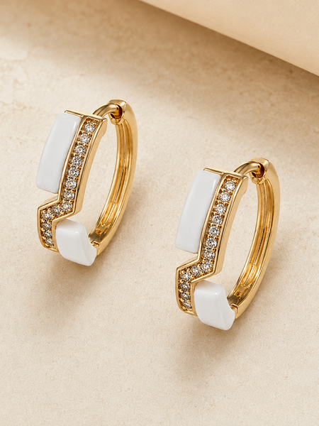 Luna Pearl Curve Hoops