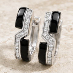 Luna Noir Curve Hoops