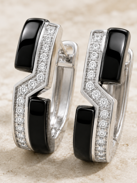 Luna Noir Curve Hoops