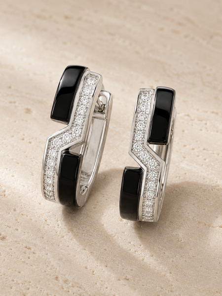 Luna Noir Curve Hoops