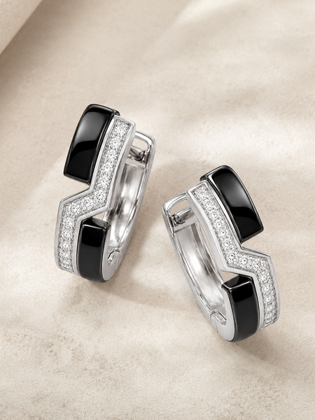 Luna Noir Curve Hoops