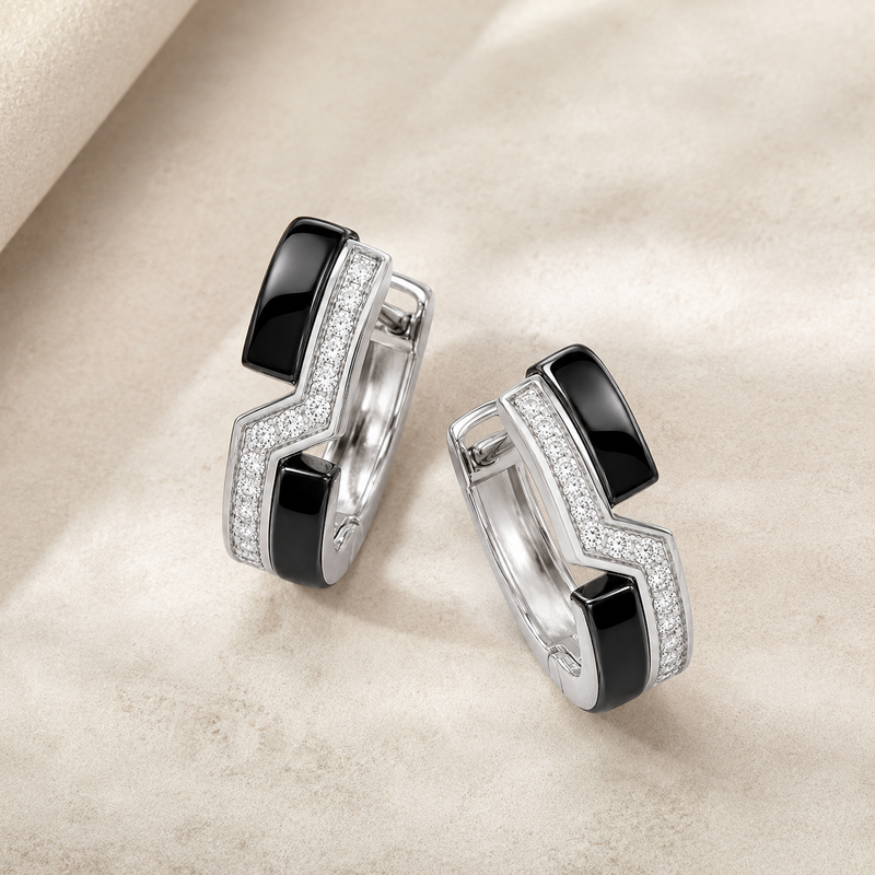 Luna Noir Curve Hoops