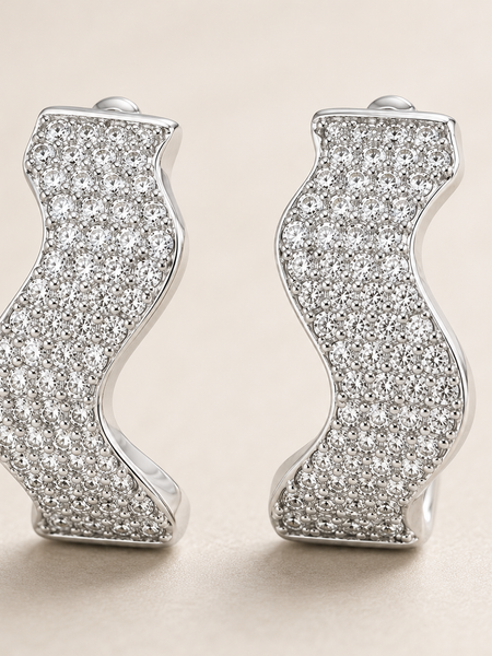 Starlit Wave Huggie Earrings