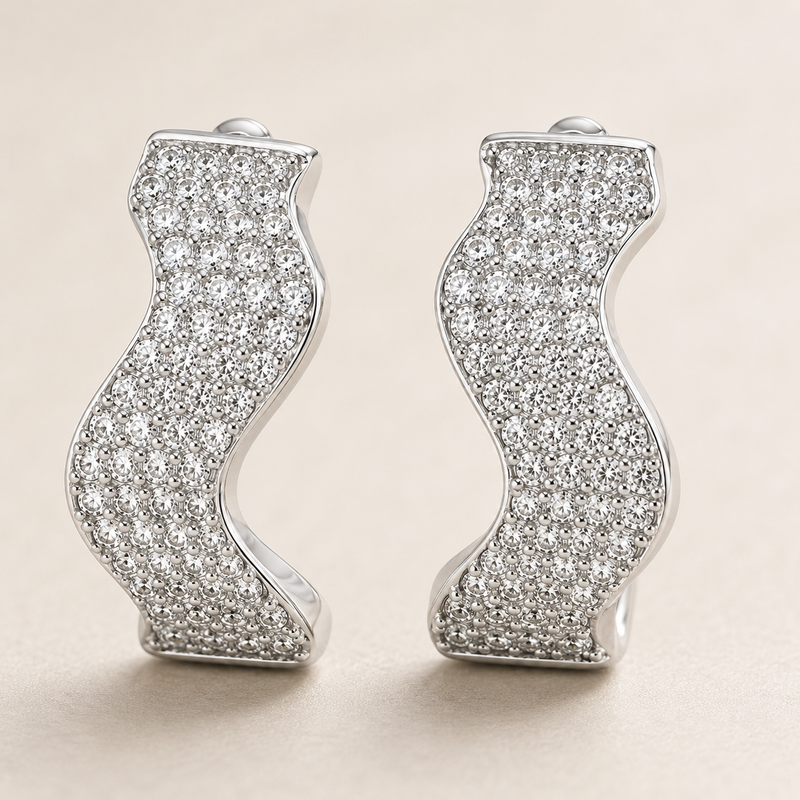 Starlit Wave Huggie Earrings