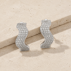 Starlit Wave Huggie Earrings