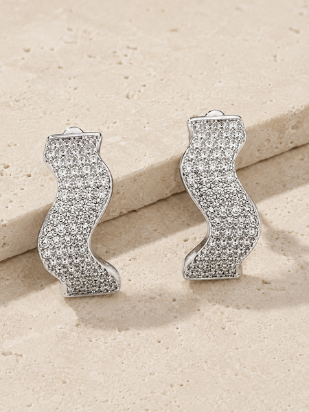 Starlit Wave Huggie Earrings