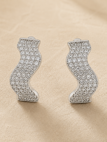 Starlit Wave Huggie Earrings