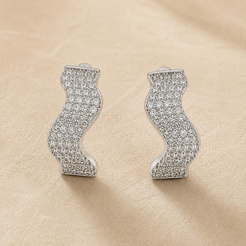Starlit Wave Huggie Earrings