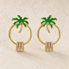 Palm Aura Crystal Hoops