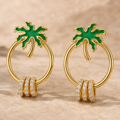 Palm Aura Crystal Hoops