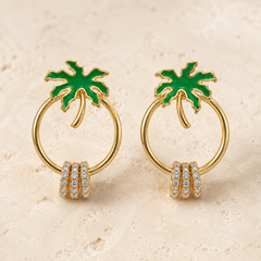 Palm Aura Crystal Hoops