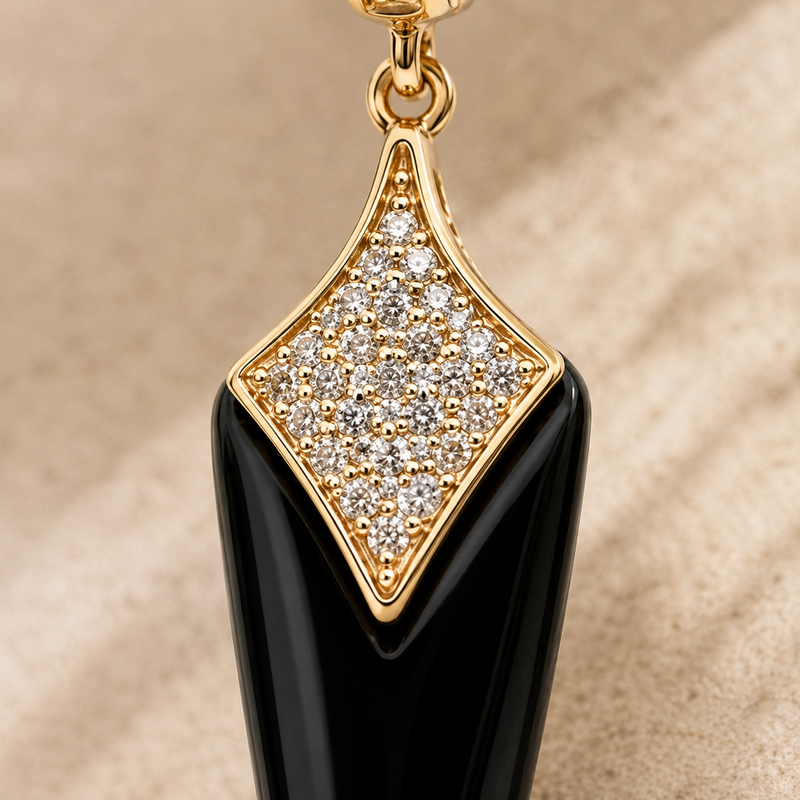 Noir Prism Drop Earrings