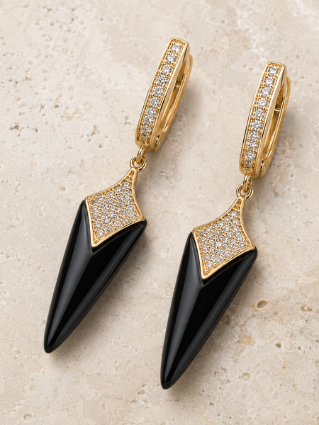 Noir Prism Drop Earrings