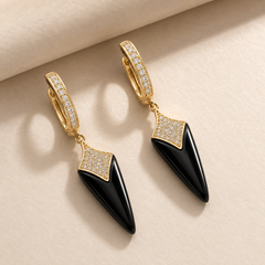 Noir Prism Drop Earrings