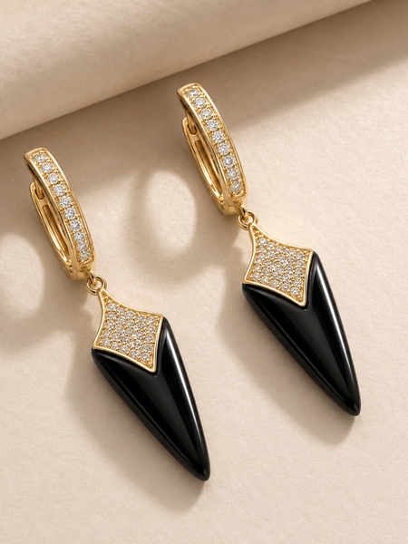 Noir Prism Drop Earrings
