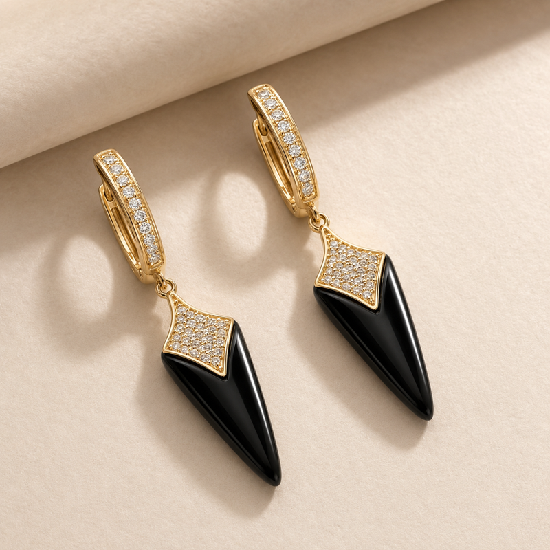 Noir Prism Drop Earrings