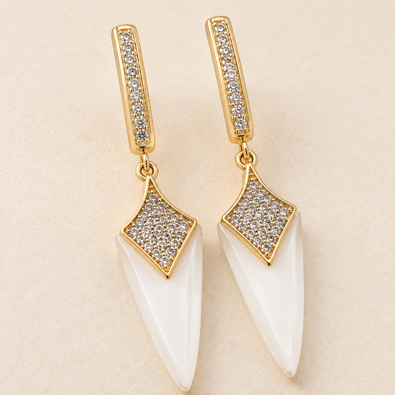 Ivory Prism Drop Earrings