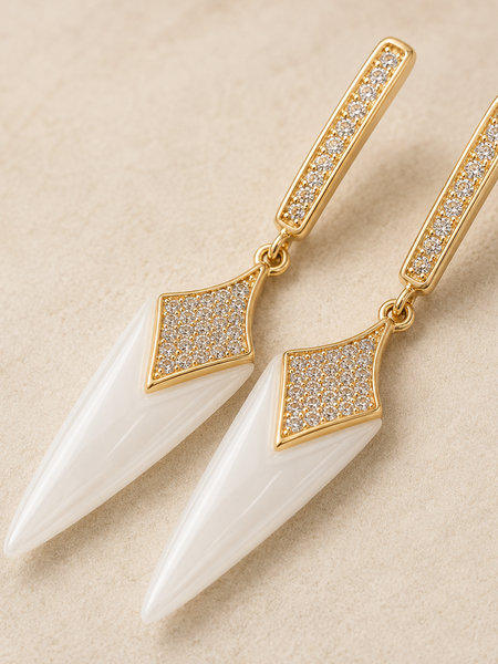 Ivory Prism Drop Earrings