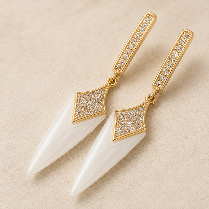 Ivory Prism Drop Earrings